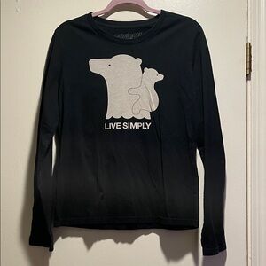 Patagonia Live Simply Black Organic Cotton Long Sleeve Shirt